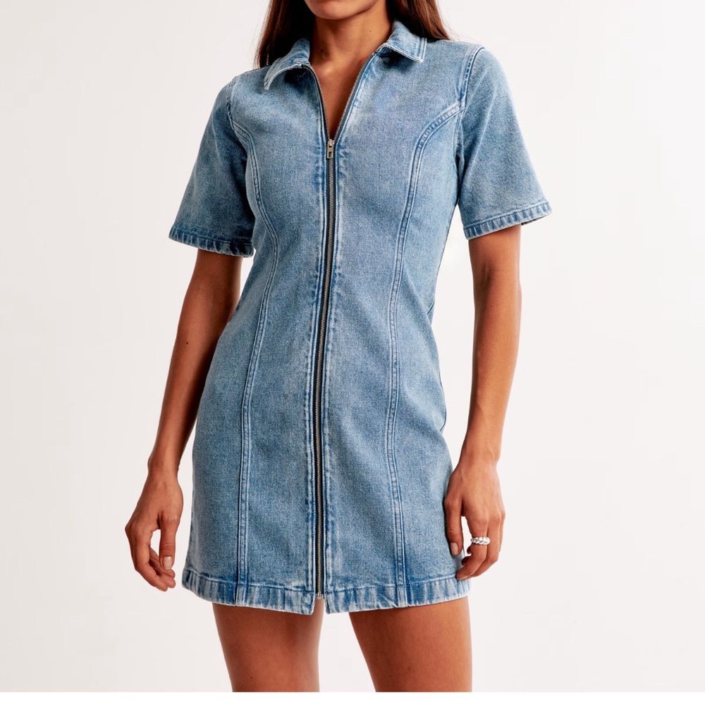 Abercrombie XXL PETITE Denim short- sleeve mini dress